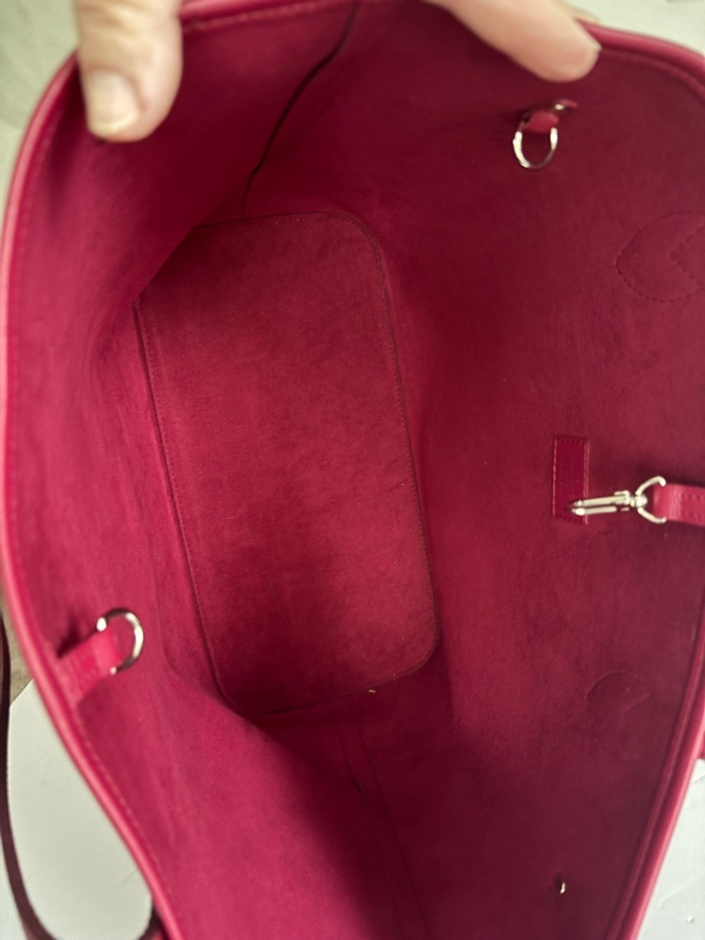 Authentic Louis Vuitton Neverfull MM  / pochette in Fuchsia - Picture 9 of 16